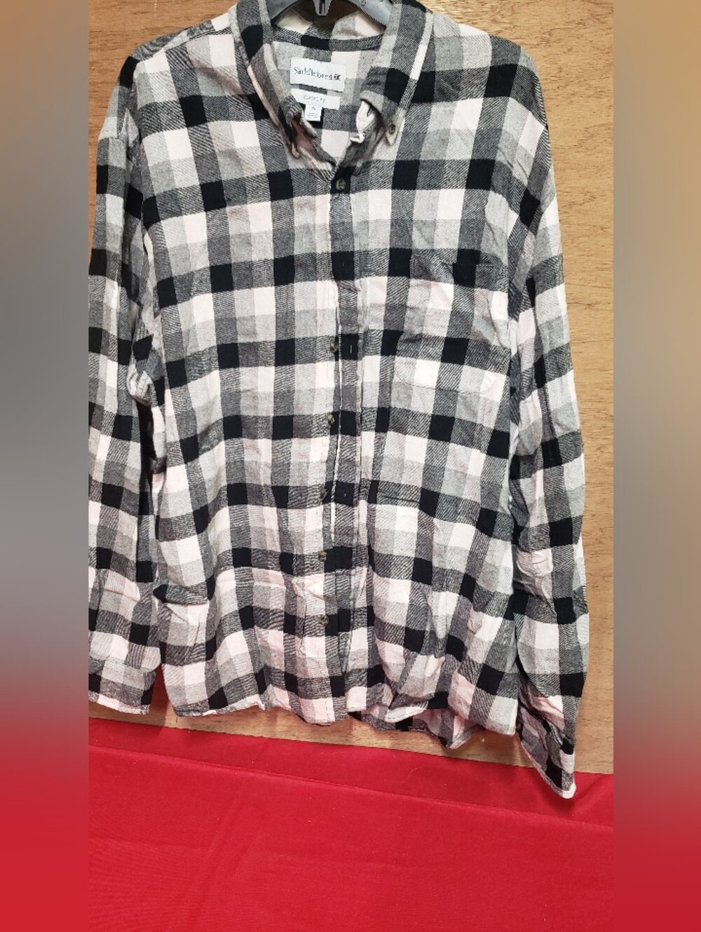 Mens Saddlebred Black And White Classic Fit Flannel 2X